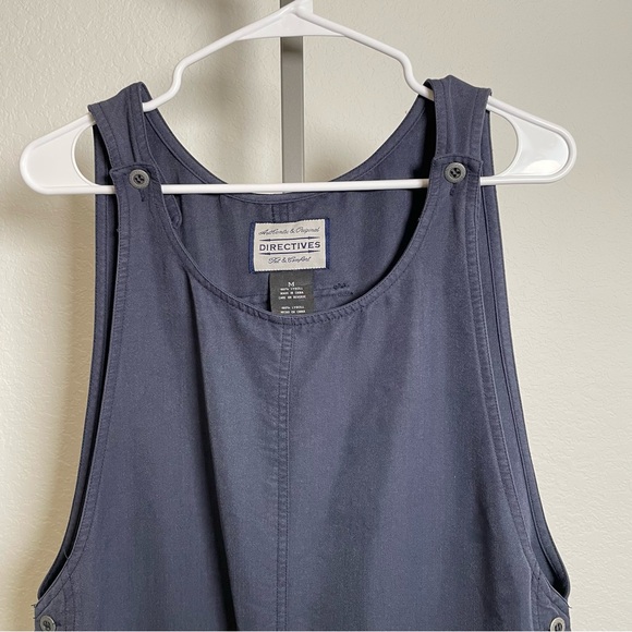 Authentic & Original Directives Overall Sleeveless Dress Navy Lyocell Y2K Medium - Picture 7 of 14